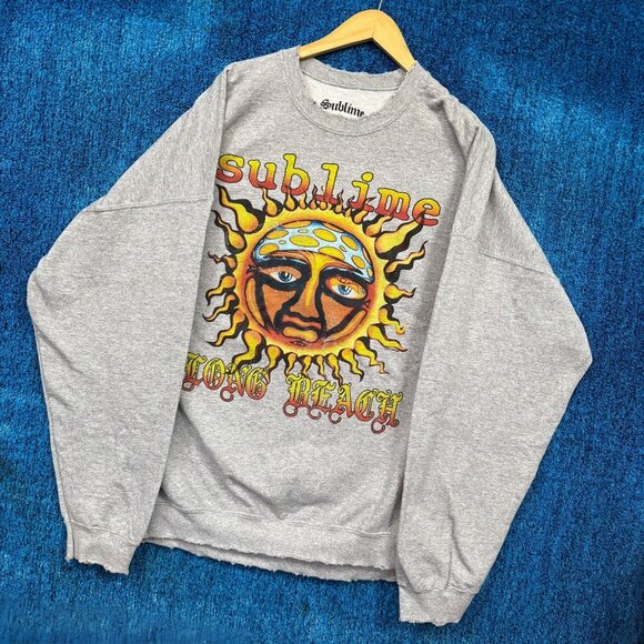 Sublime Long Beach Sun Oversized Ska Punk Band Crewneck L/XL - Picture 3 of 4